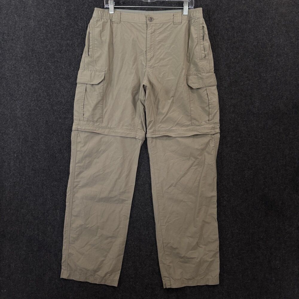 Columbia Silver Ridge Convertible Cargo Pants Men's 34x32 Khaki Ripstop Hiking